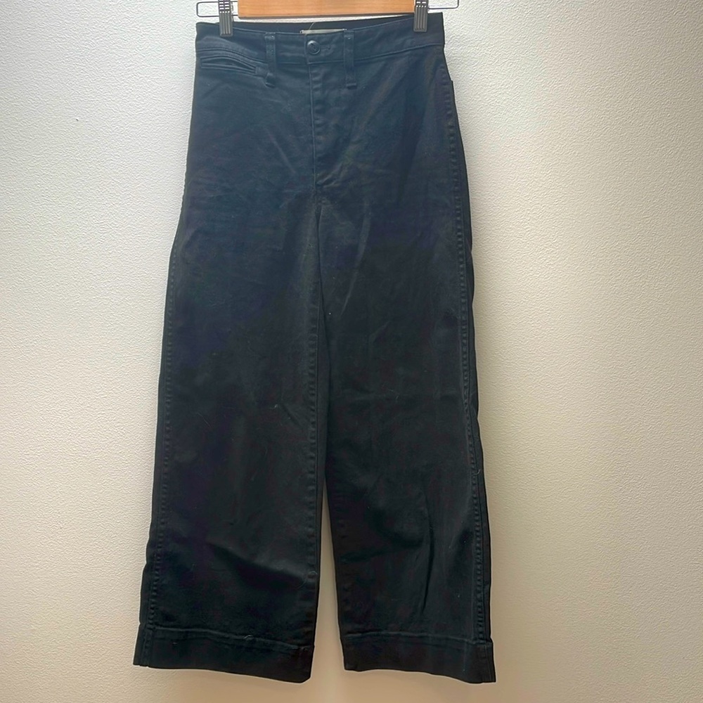 Madewell Black Wide-Leg Crop Pants Size 24